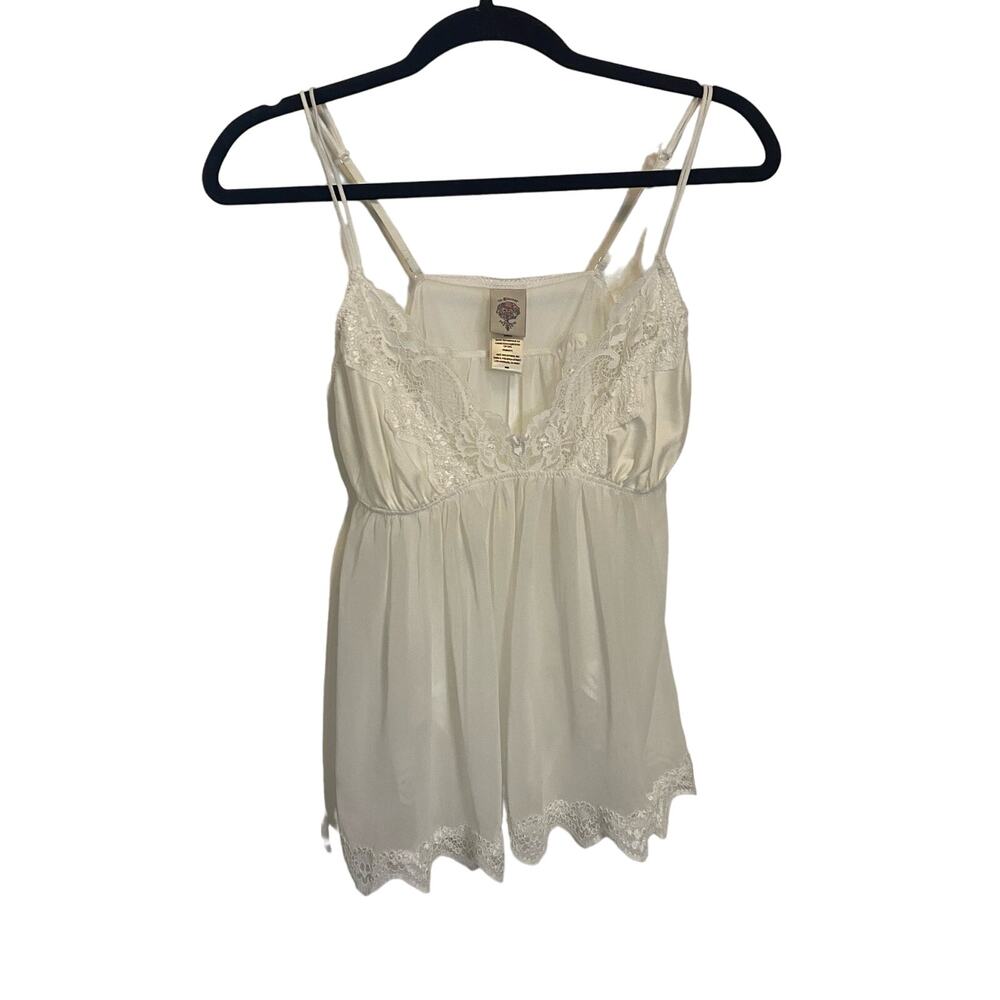 In Bloom by Jonquil White Lace Chemise Top Medium Lightweight Lingerie Bridal